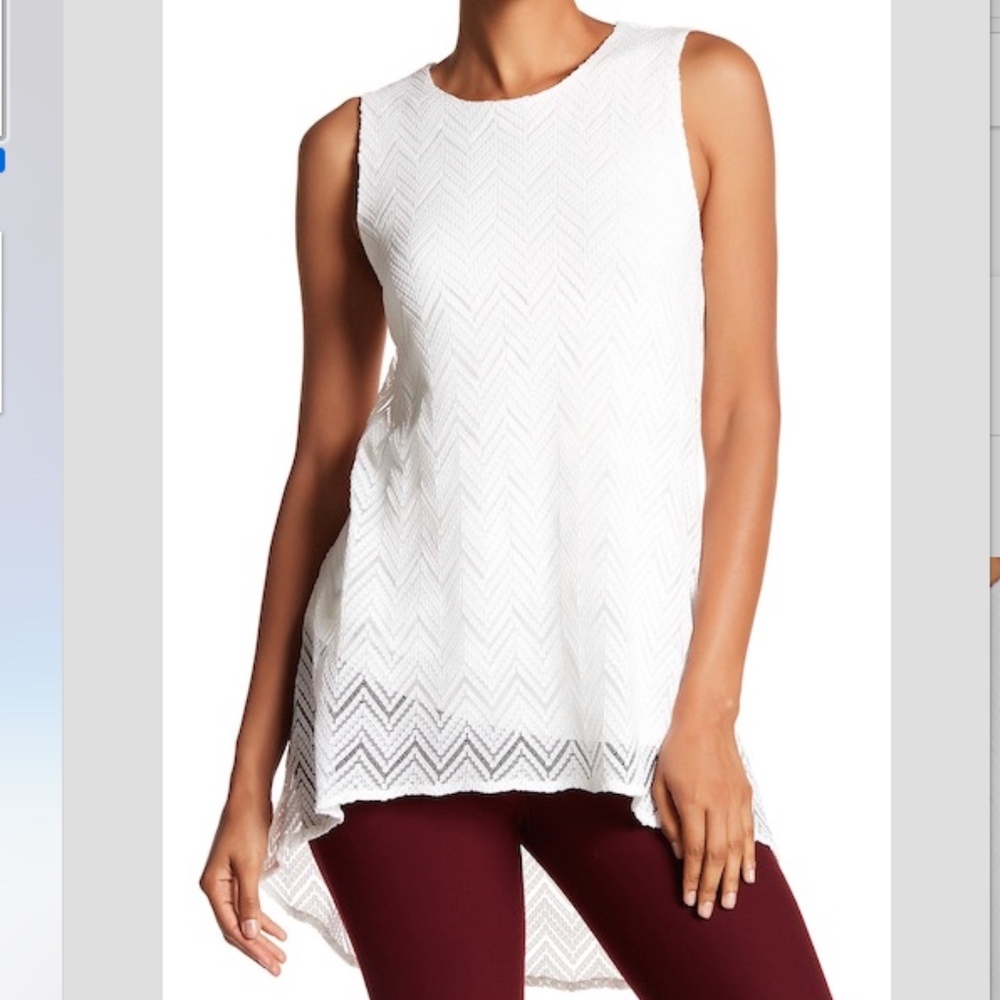 Vince Camuto Herringbone Lace Tunic